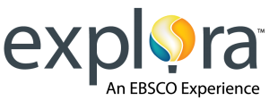 Explora logo with a hot air balloon as the "o"